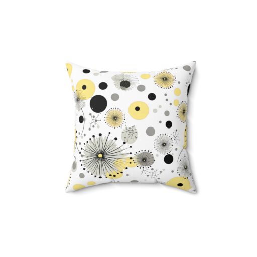 Vintage Yellow Polka Dot Spun Polyester Square Pillow