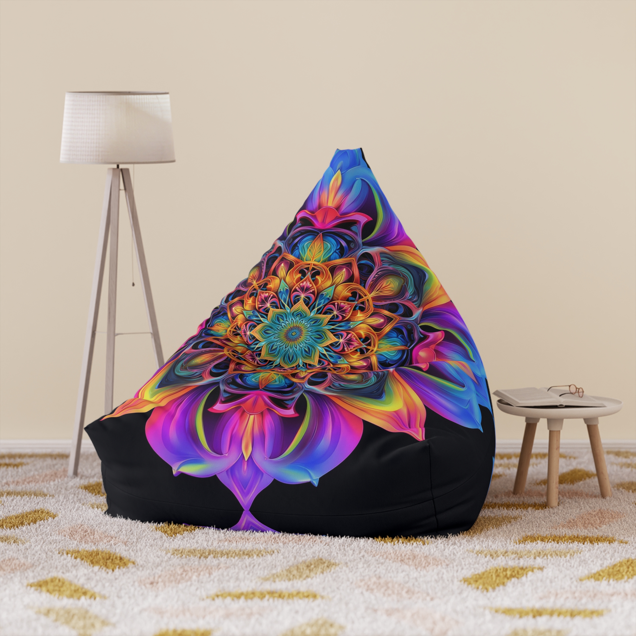 Vibrant Floral Bean Bag Chair Cover for Cozy Spaces