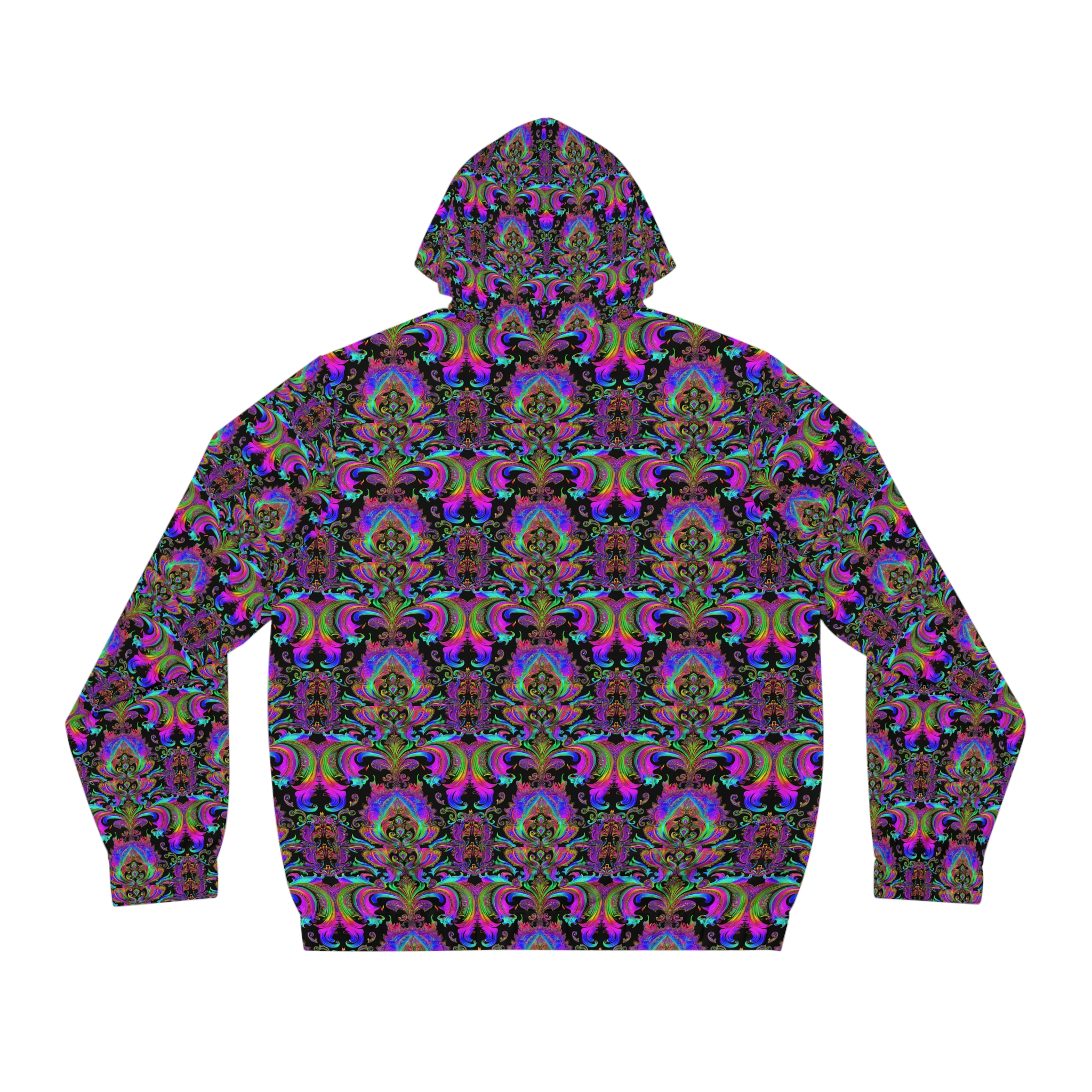 Vibrant Full-Zip Hoodie for Men - Colorful Abstract Pattern - Image 2
