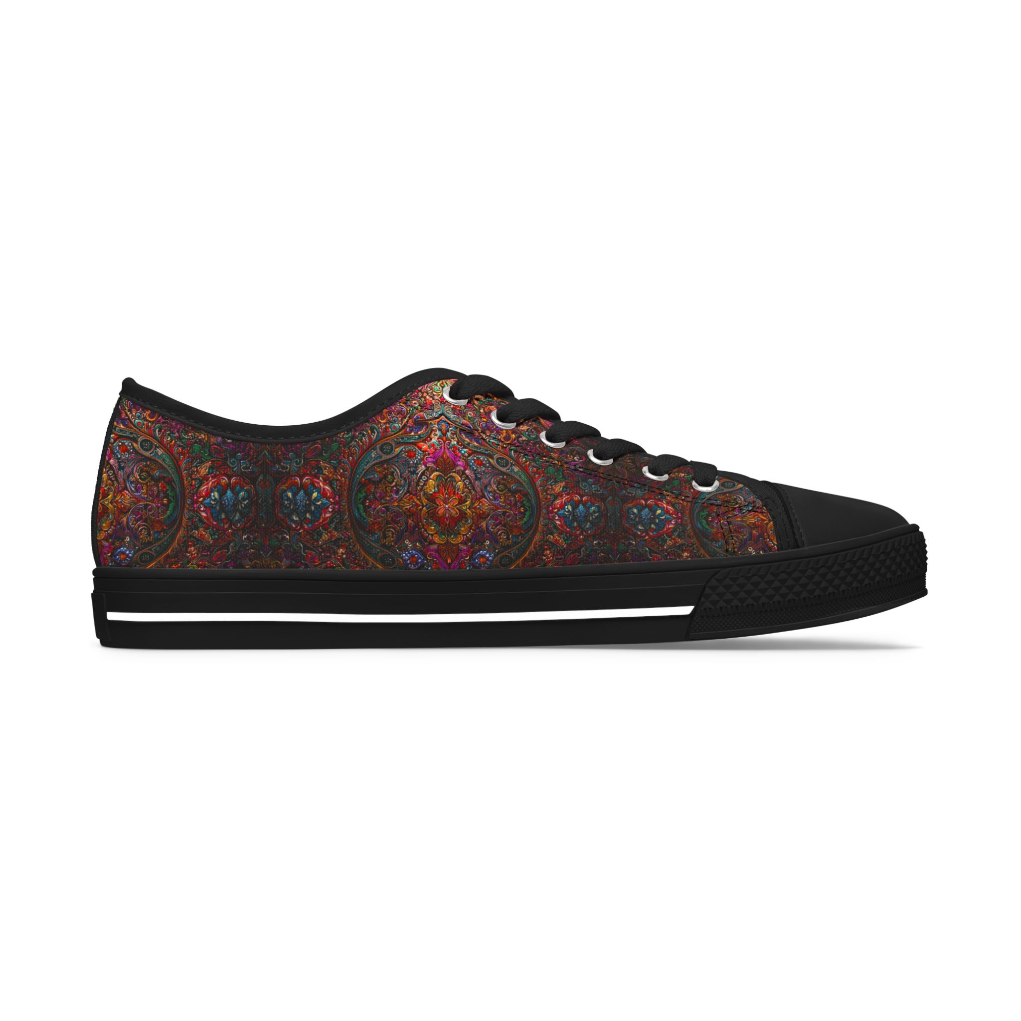 Bohemian Pattern Womens Low Top Sneakers - Stylish & Comfortable Footwear - Image 3