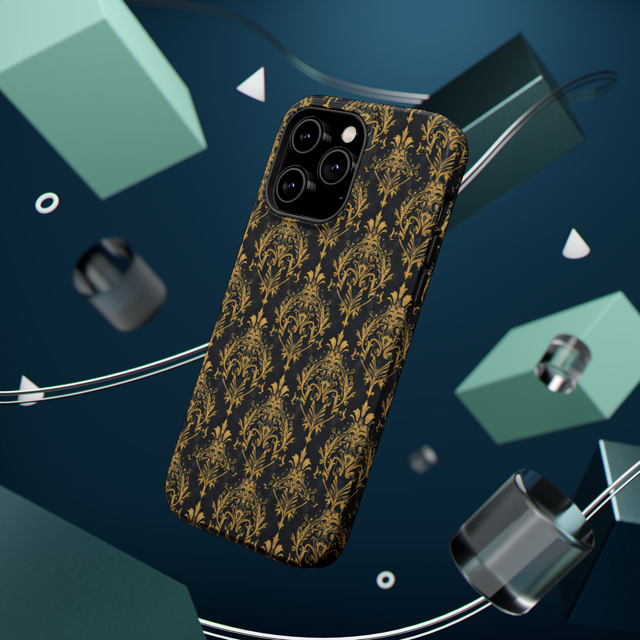 Elegant Gold Floral Magnetic Tough Case - Stylish Protection for Your Phone - Image 31