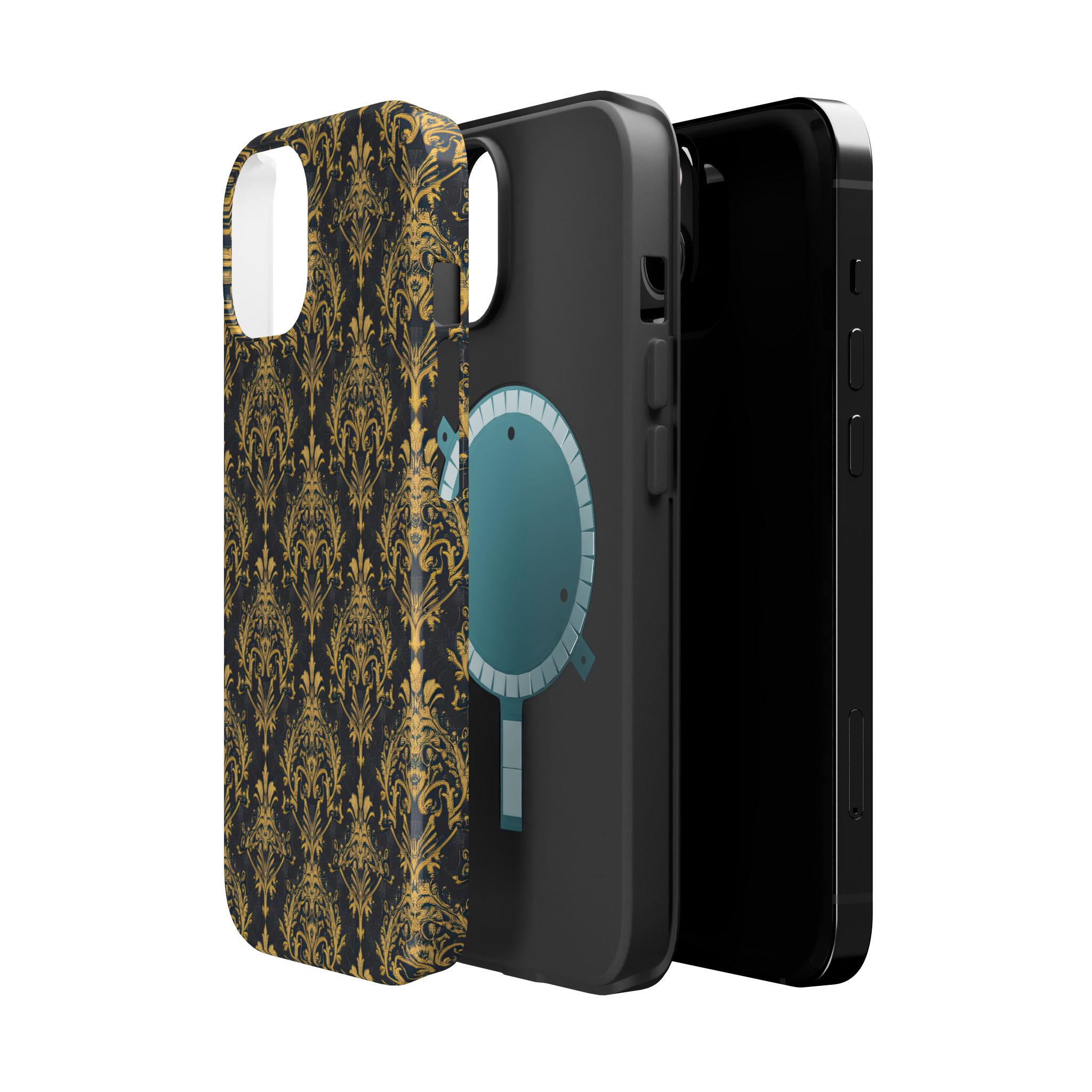 Elegant Gold Floral Magnetic Tough Case - Stylish Protection for Your Phone - Image 6