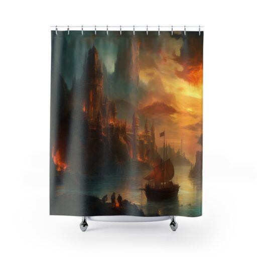 Adventure awaits Shower Curtains