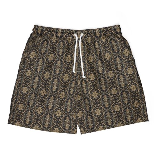 Elegant Patterned Unisex Swim Shorts for Beach Days & Summer Fun
