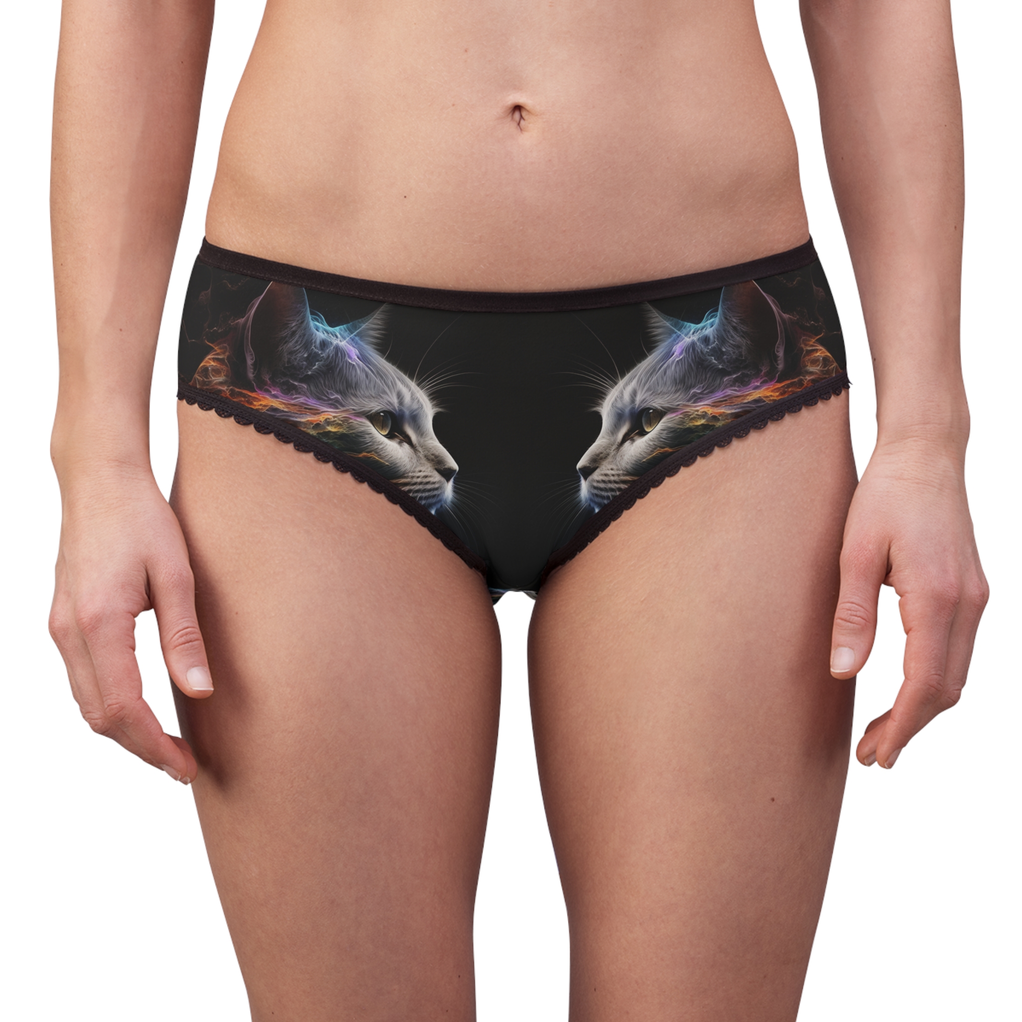House of Trippers Super model Kitty Women's Briefs (AOP)(Watch me on the cat walk)(Twins) - Image 3