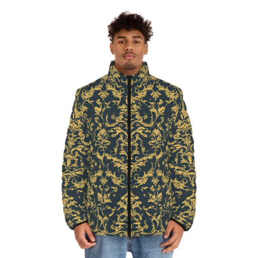 Men's Elegant Floral Puffer Jacket - Stylish & Warm for Every Occasion