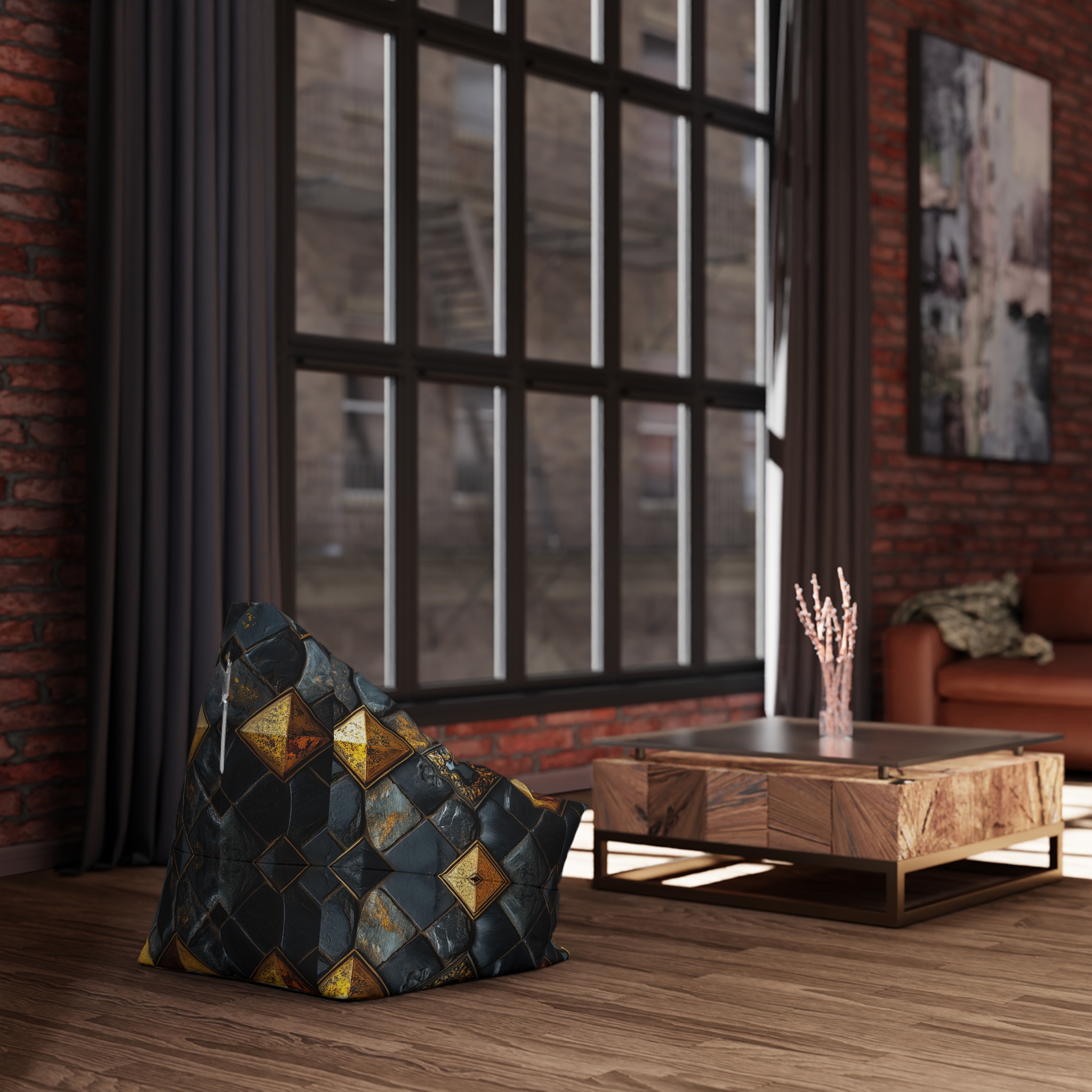 Elegant Mosaic Bean Bag Chair Cover – Cozy Living Room Decor - Image 14