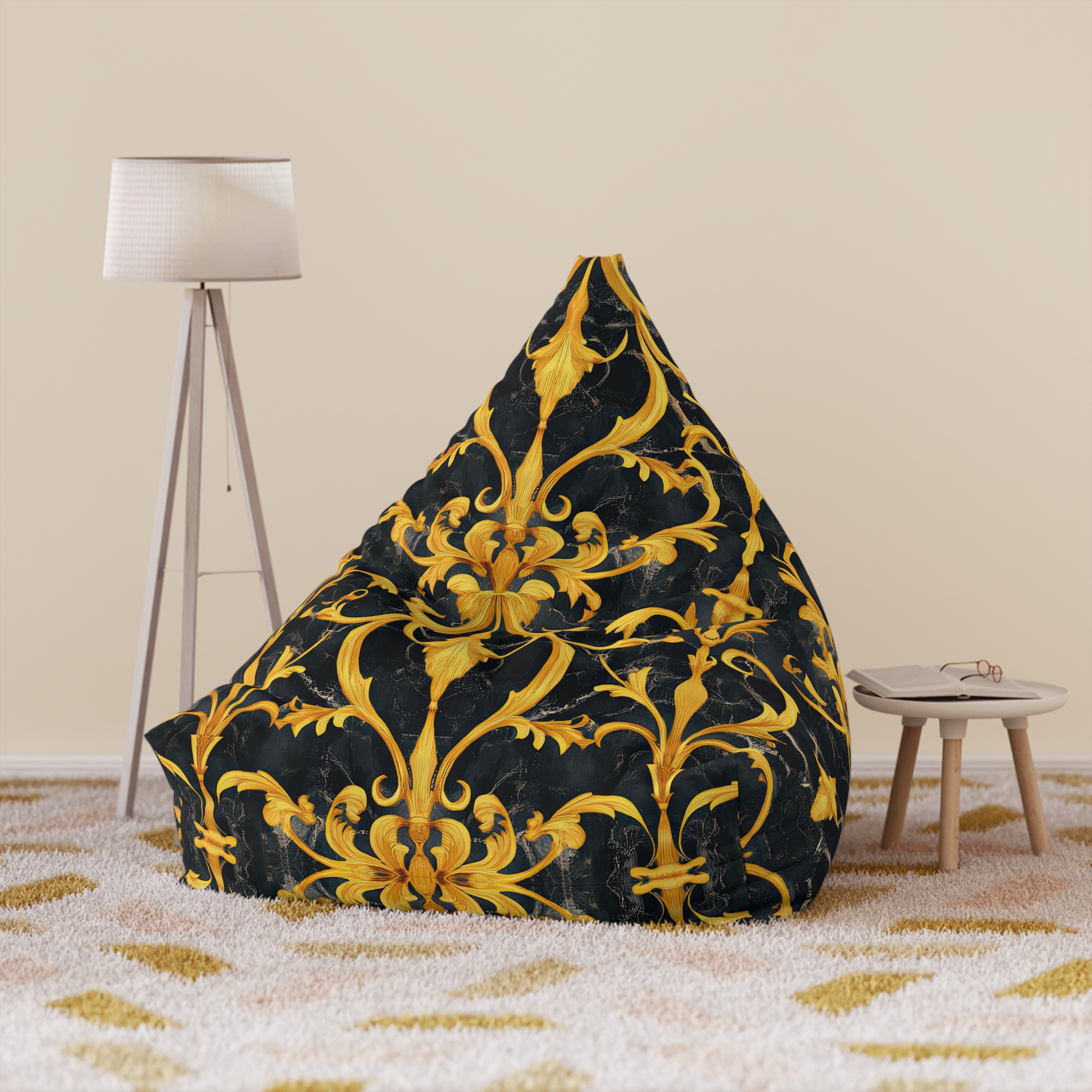 Elegant Baroque Bean Bag Chair Cover for Stylish Living Spaces
