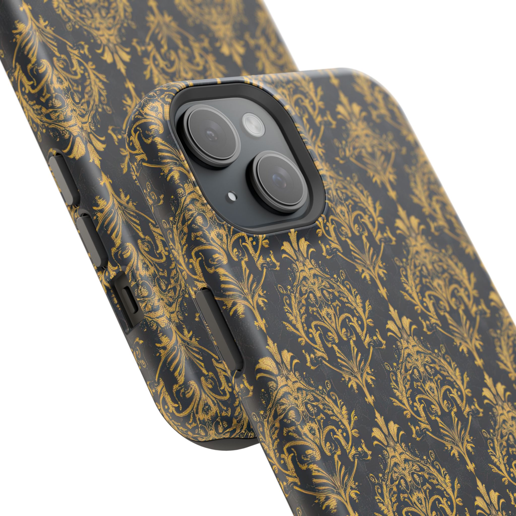 Elegant Gold Floral Magnetic Tough Case - Stylish Protection for Your Phone - Image 90