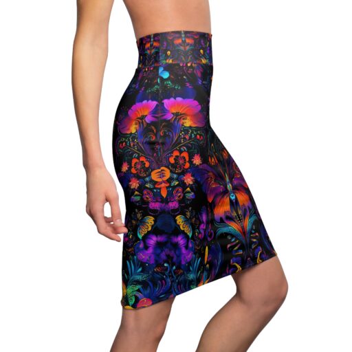 Vibrant Butterfly Floral Women Pencil Skirt - Colorful Patterned Fashion