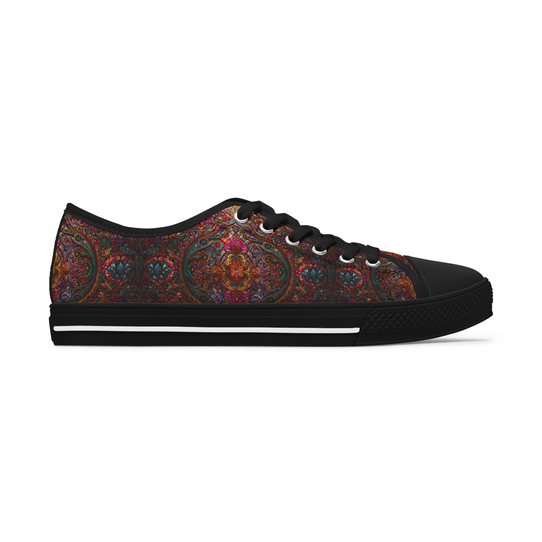 Bohemian Pattern Womens Low Top Sneakers - Stylish & Comfortable Footwear - Image 4