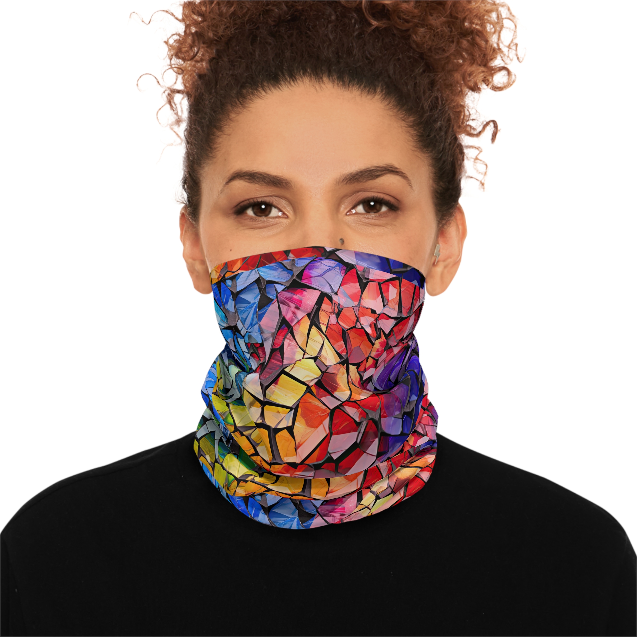 Shattered Winter Neck Gaiter With Drawstring - Image 3