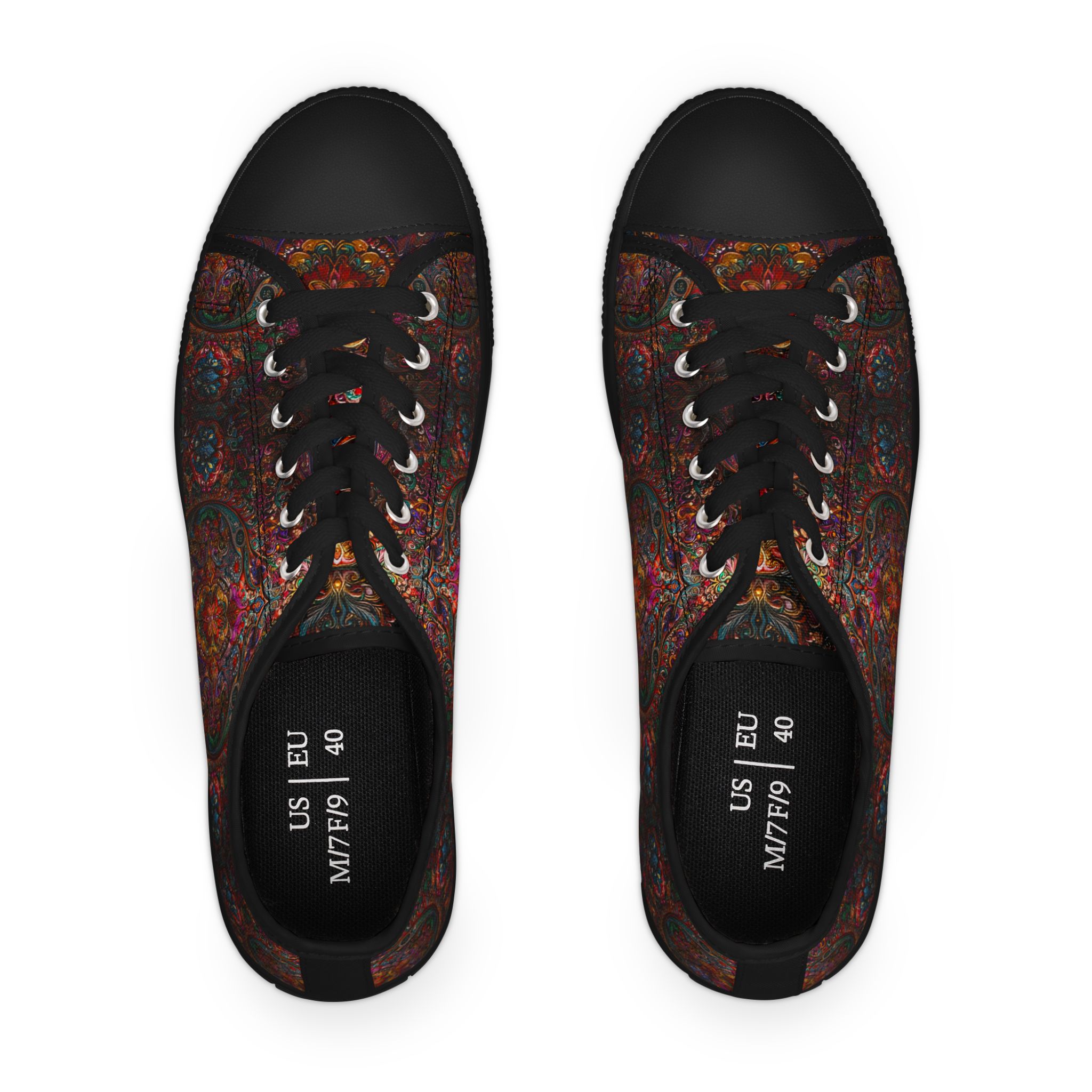 Bohemian Pattern Womens Low Top Sneakers - Stylish & Comfortable Footwear - Image 6