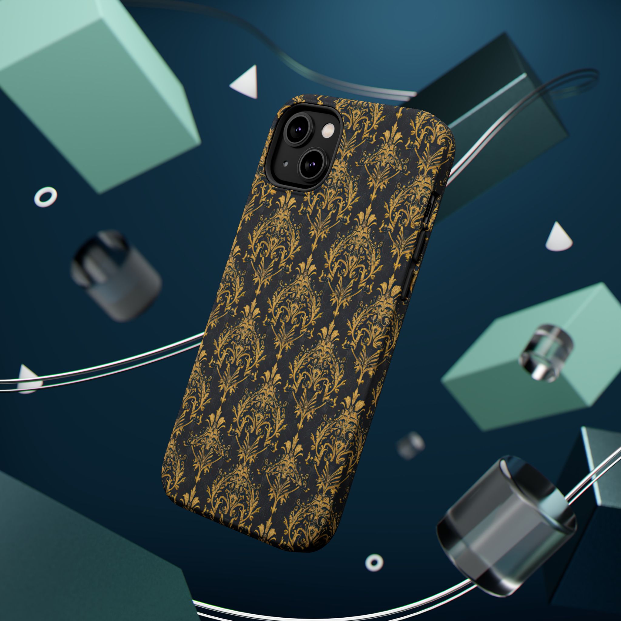Elegant Gold Floral Magnetic Tough Case - Stylish Protection for Your Phone - Image 27