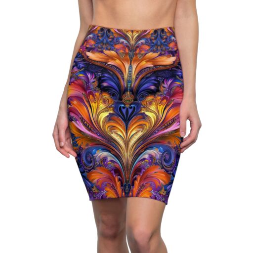 Vibrant Floral Pencil Skirt - Elegant & Eye-Catching Design for Women