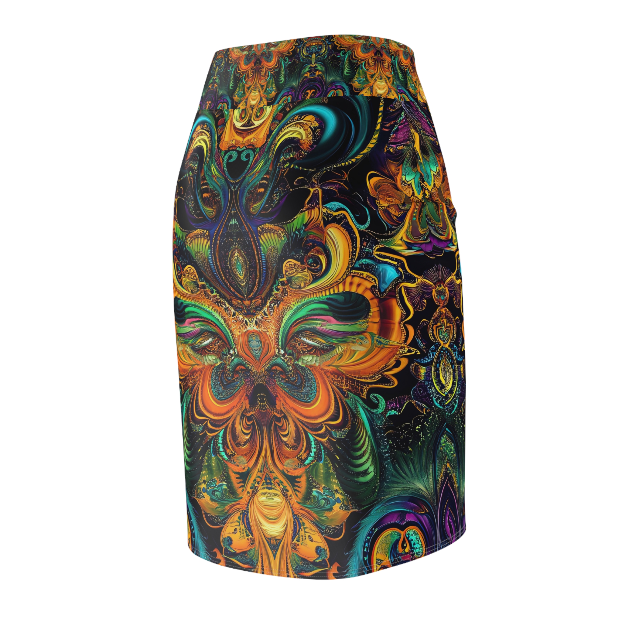 Vibrant Women Pencil Skirt - Colorful Bohemian Print for Casual and Party Wear - Image 5