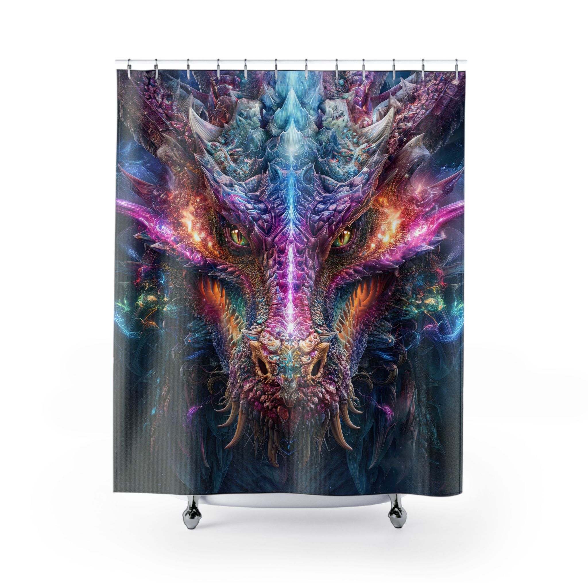 Vibrant Dragon Shower Curtain - Fantasy Home Décor for Bold Spaces - Image 2