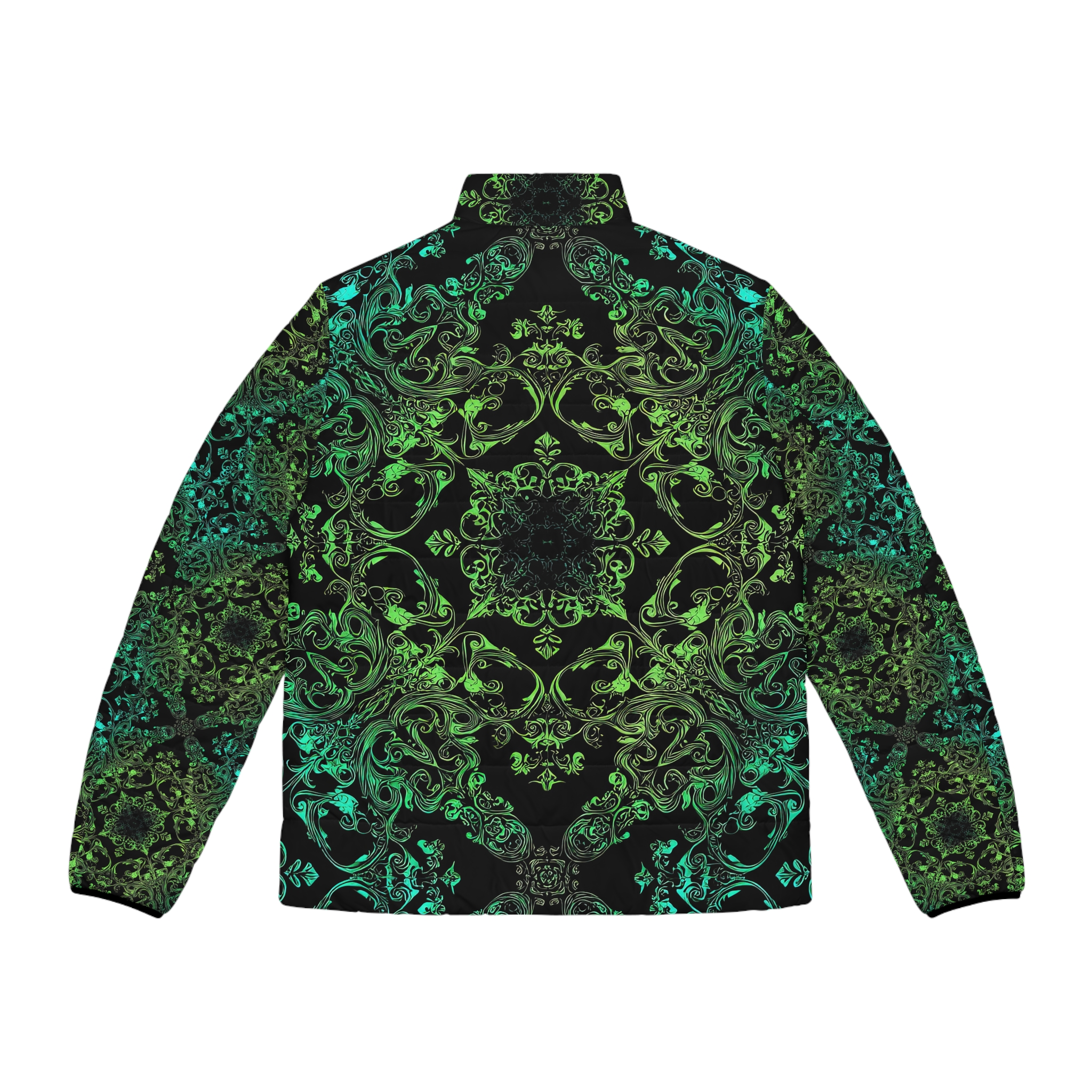Men's Puffer Jacket - Vibrant Swirl Pattern for Stylish Comfort - Image 2