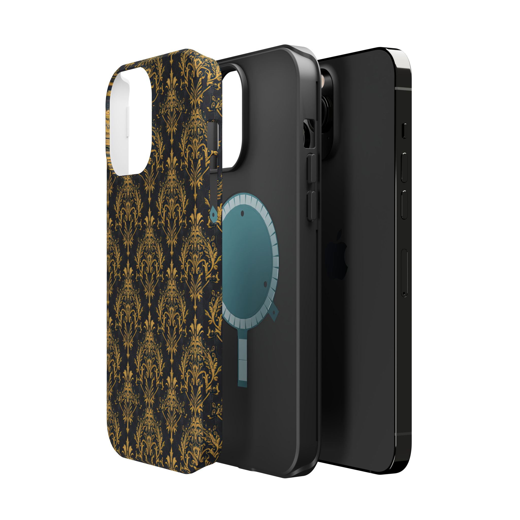 Elegant Gold Floral Magnetic Tough Case - Stylish Protection for Your Phone - Image 66