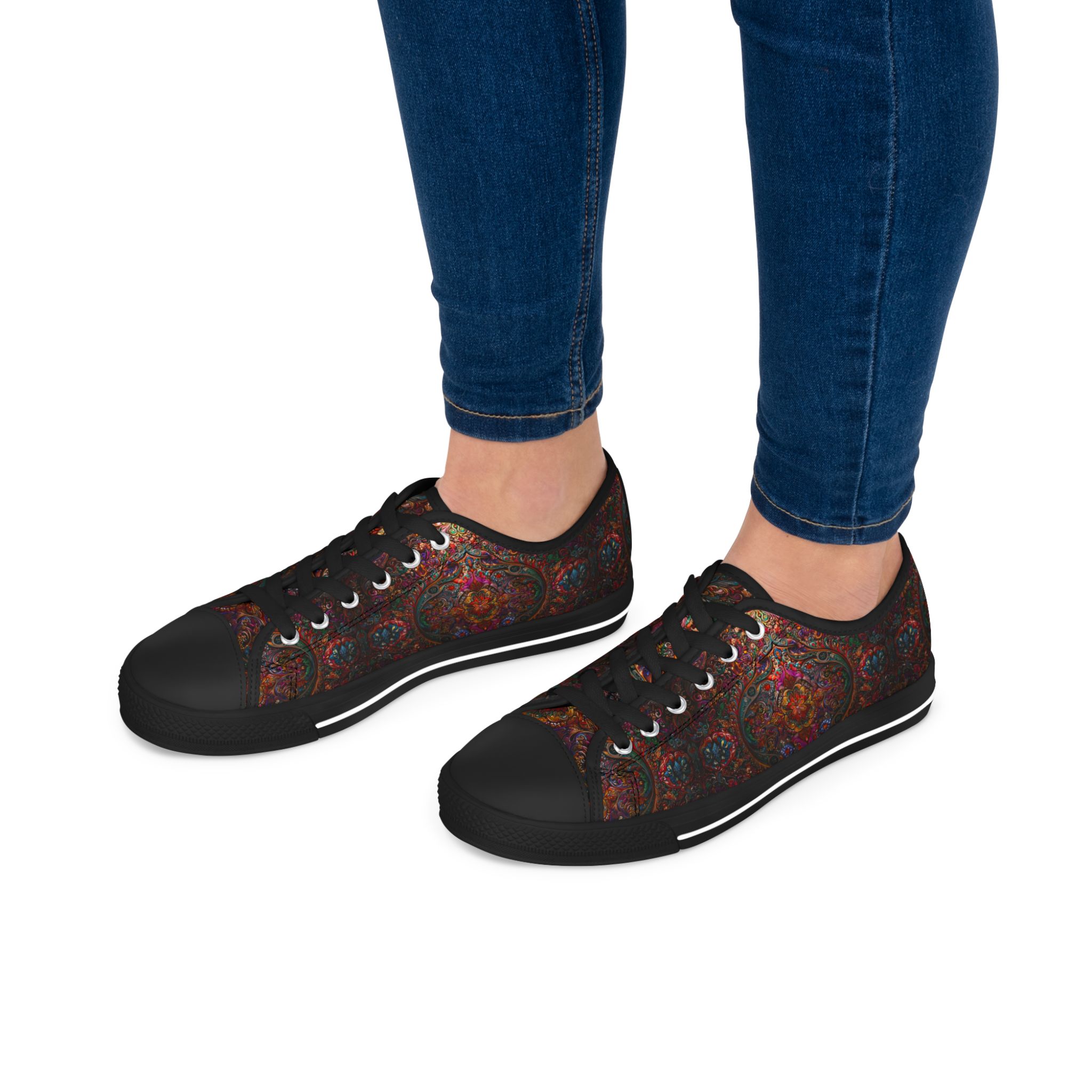 Bohemian Pattern Womens Low Top Sneakers - Stylish & Comfortable Footwear - Image 8