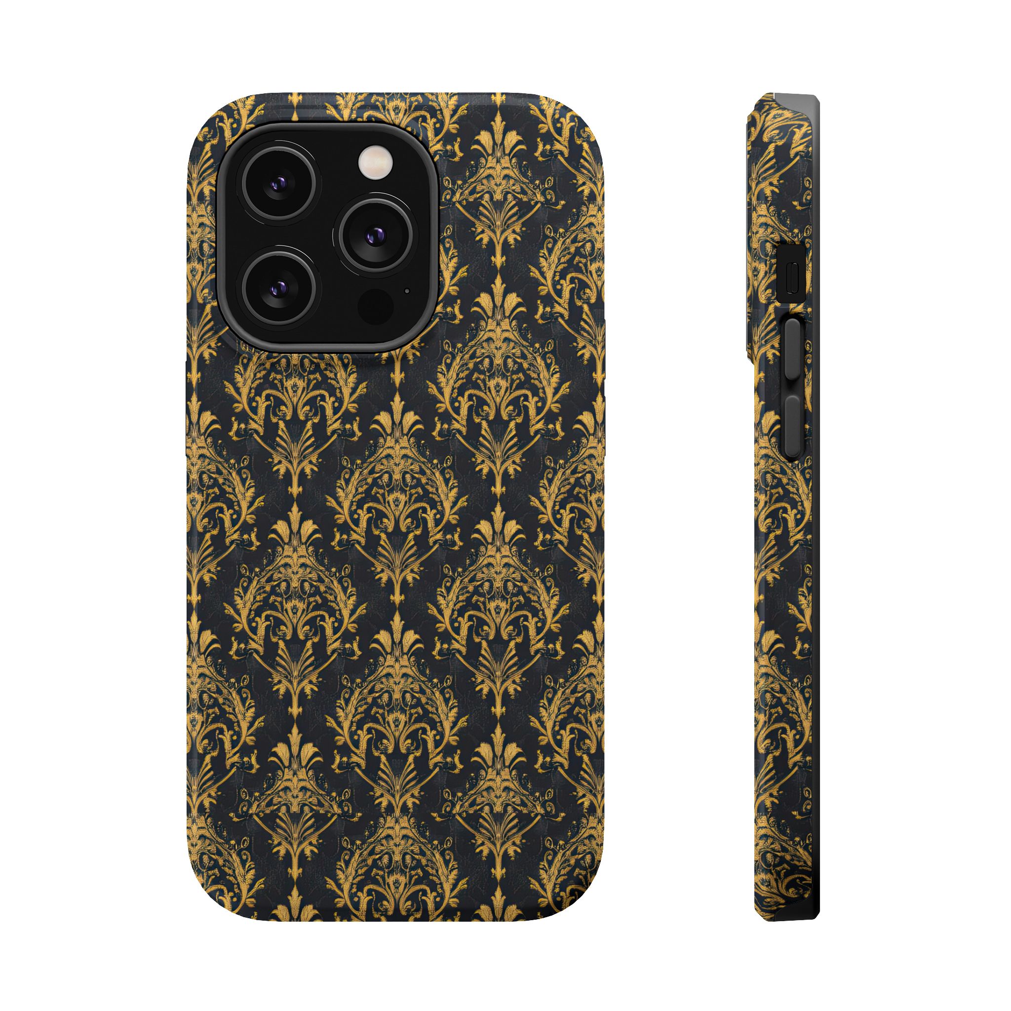 Elegant Gold Floral Magnetic Tough Case - Stylish Protection for Your Phone - Image 13