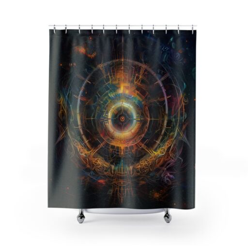 House of Trippers Higgs Bosen Shower Curtains (God particle storm)