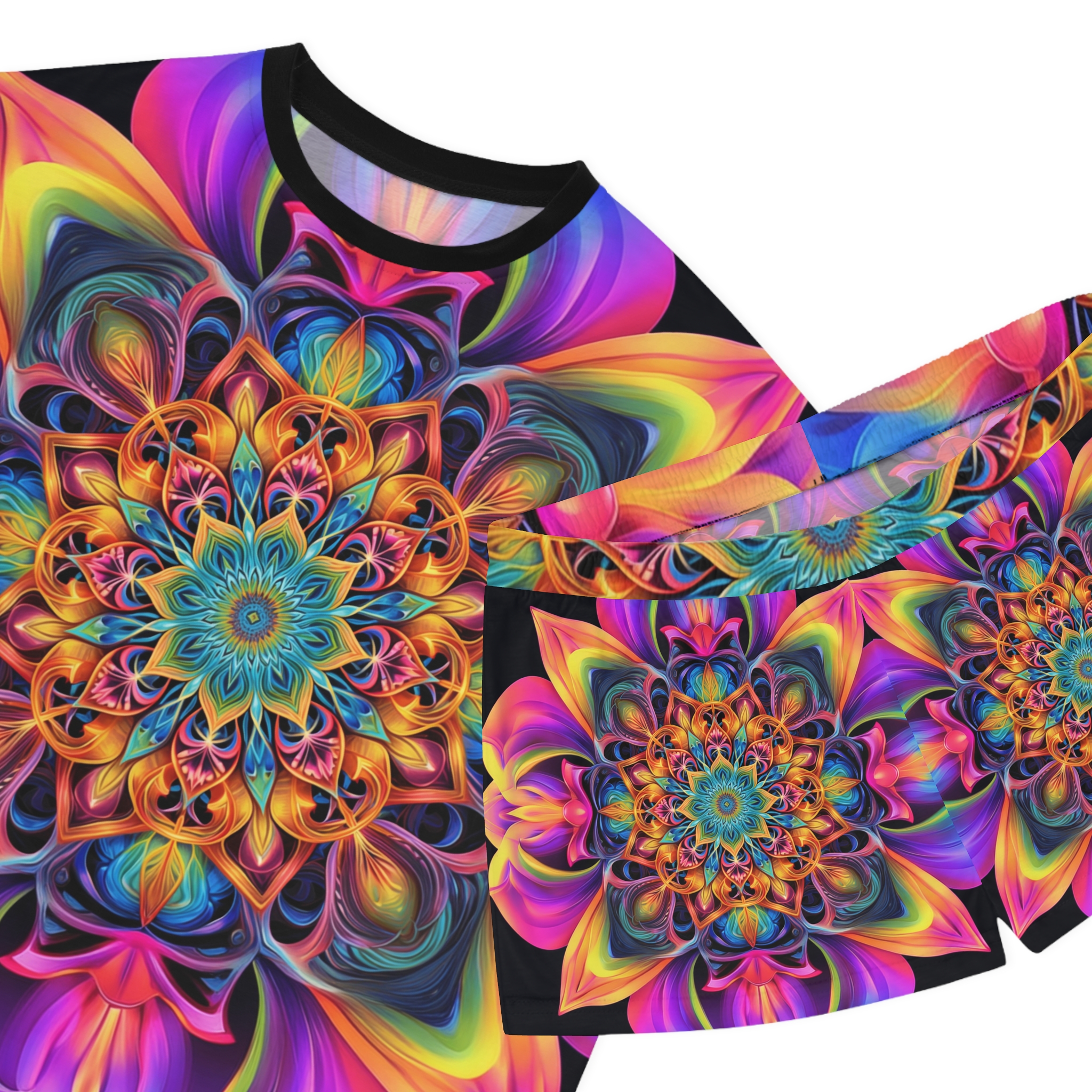 Vibrant Boho Women's Pajama Set - Colorful Floral Design for Relaxation - Image 4