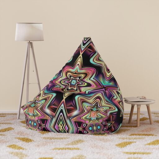 Colorful Abstract Bean Bag Chair Cover - Cozy Seating for Game Room & Home Decor