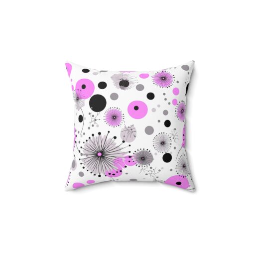 Violet Vintage Polka Dot Spun Polyester Square Pillow
