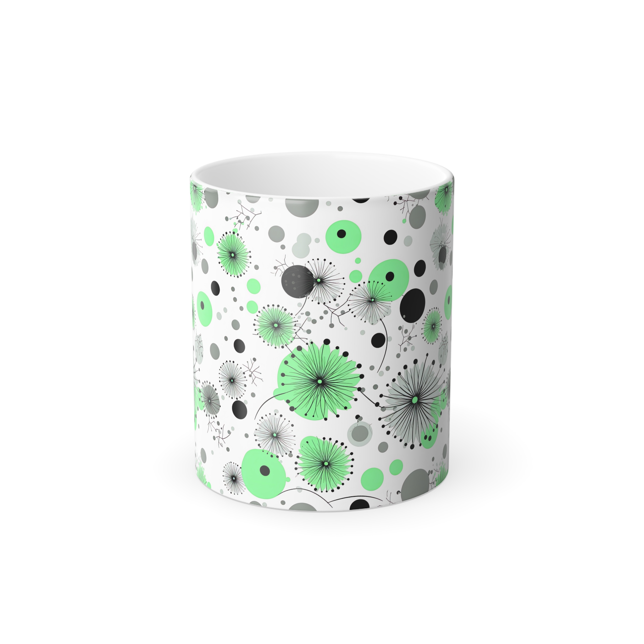 Green Cherry Blossom Color Morphing Mug, 11oz