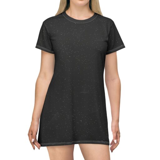 Cosmic Night T-Shirt Dress - Stardust Print, Casual Wear for Dreamers