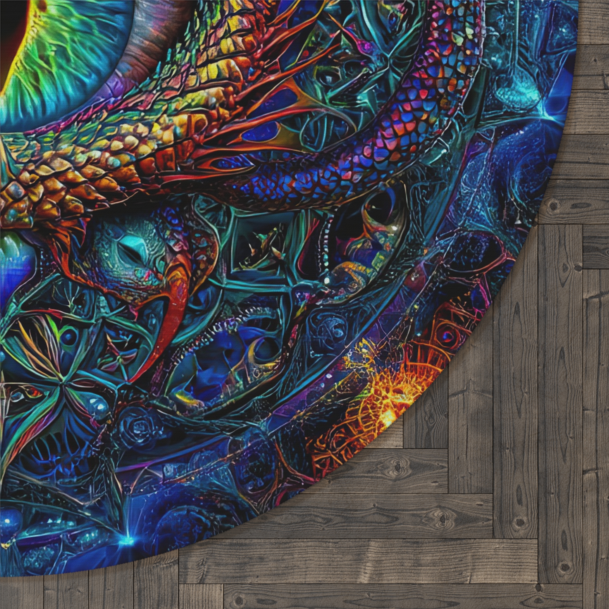 Mystical Dragon Eye Round Rug - Bohemian Home Decor for Meditation & Relaxation - Image 5
