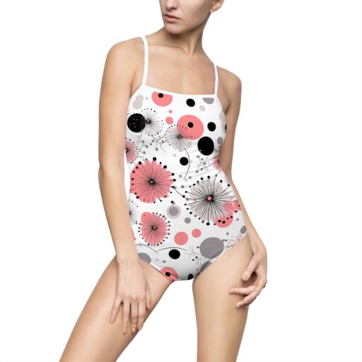 Vintage Rose Polka Dot  Women's One-piece Swimsuit (AOP)