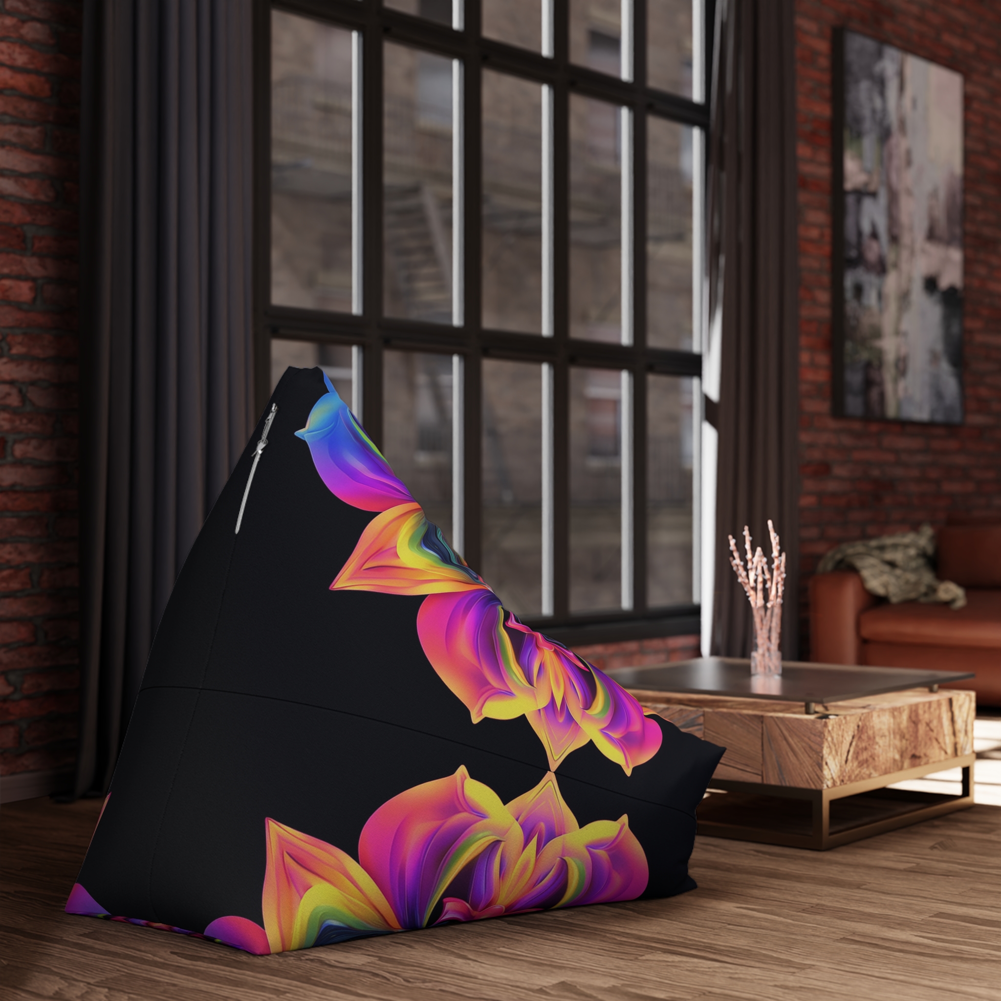 Vibrant Floral Bean Bag Chair Cover for Cozy Spaces - Image 7