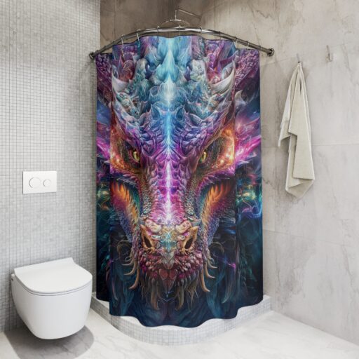 Vibrant Dragon Shower Curtain - Fantasy Home Décor for Bold Spaces