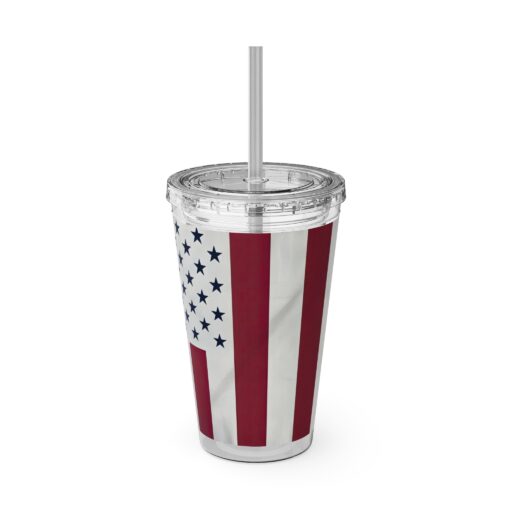 American Peace Flag Sunsplash Tumbler with Straw, 16oz