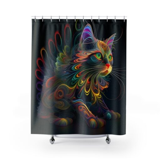 House of Trippers Playful Kitty Shower Curtains(Kitty wanna play)