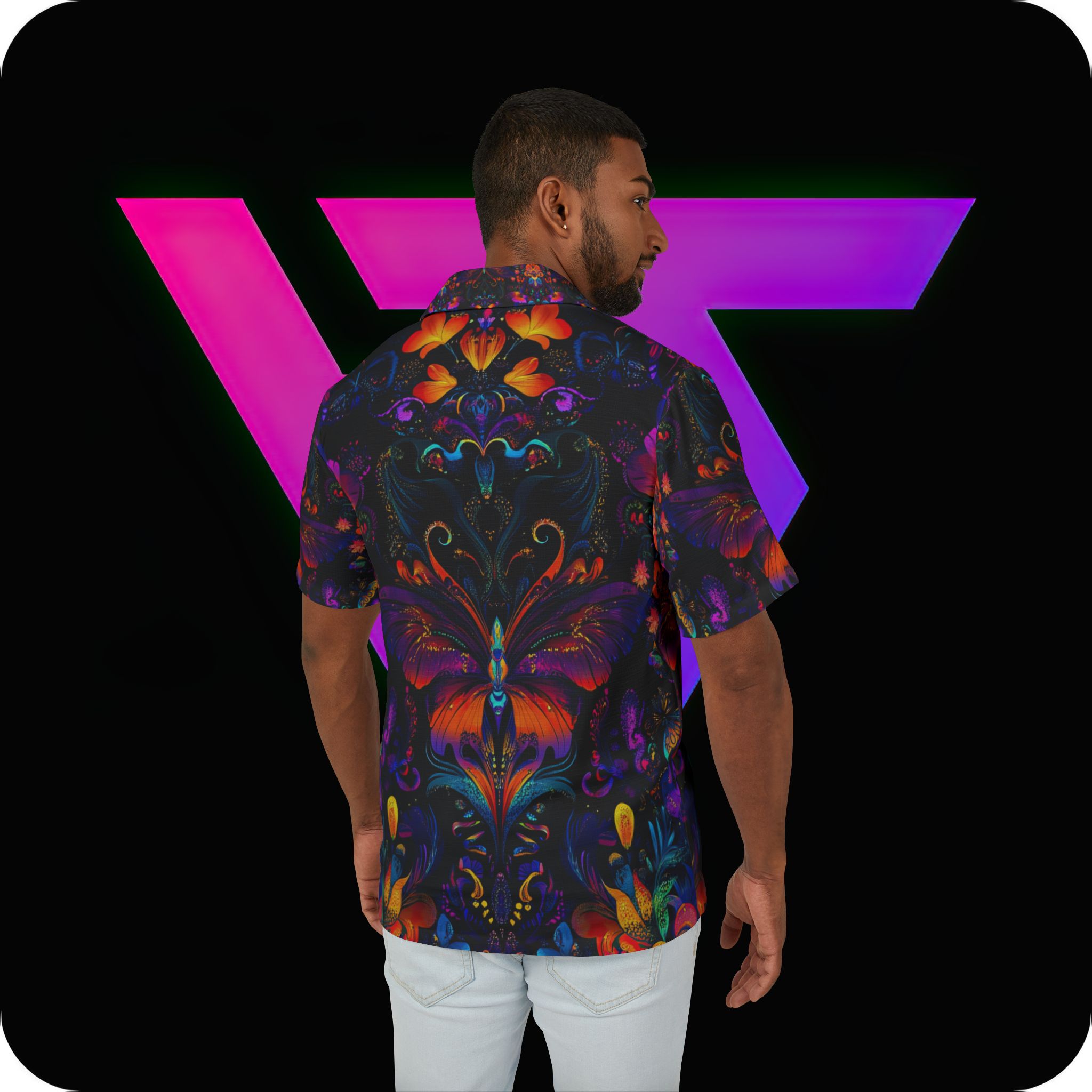 Vibrant Floral Men's Hawaiian Camp Shirt - Perfect for Summer Celebrations