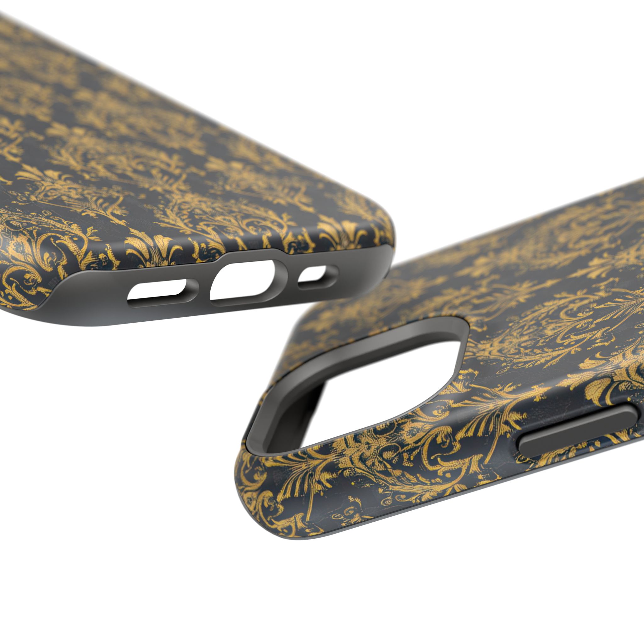 Elegant Gold Floral Magnetic Tough Case - Stylish Protection for Your Phone - Image 75