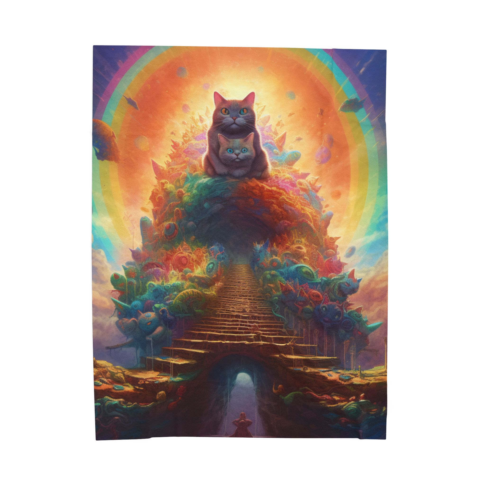 Cute Kitty Kingdom Velveteen Plush Blanket House of Trippers - Image 9