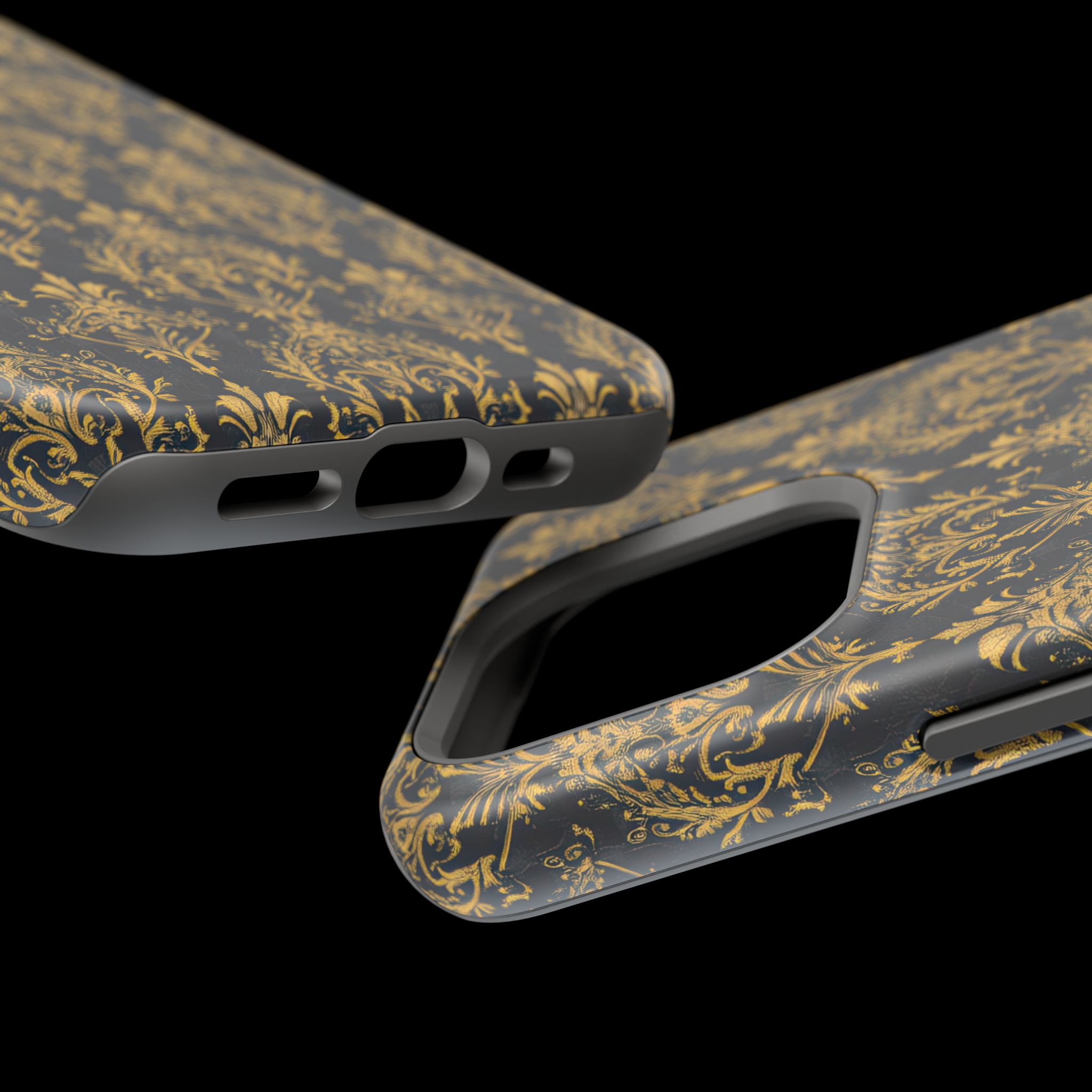 Elegant Gold Floral Magnetic Tough Case - Stylish Protection for Your Phone - Image 83