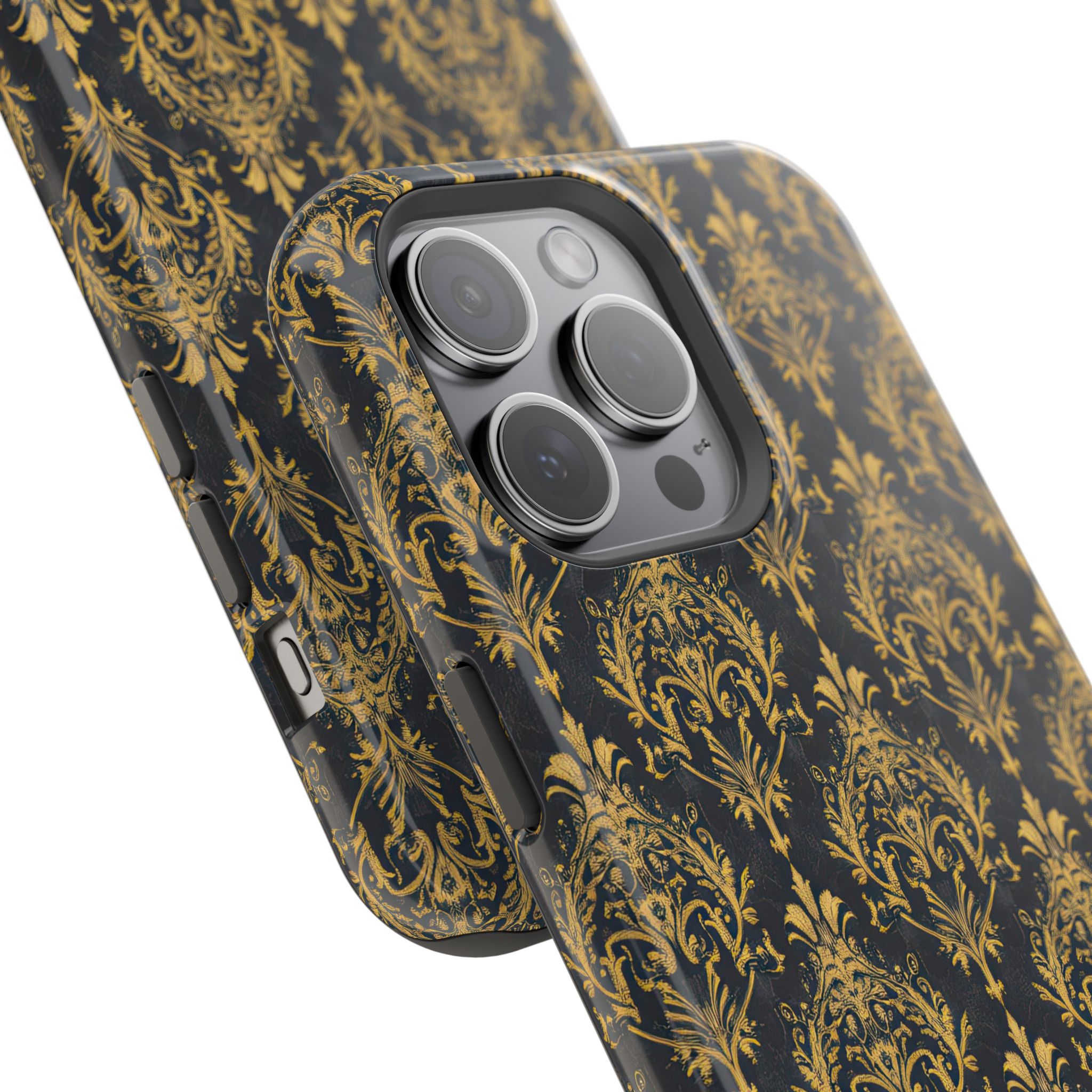 Elegant Gold Floral Magnetic Tough Case - Stylish Protection for Your Phone - Image 94