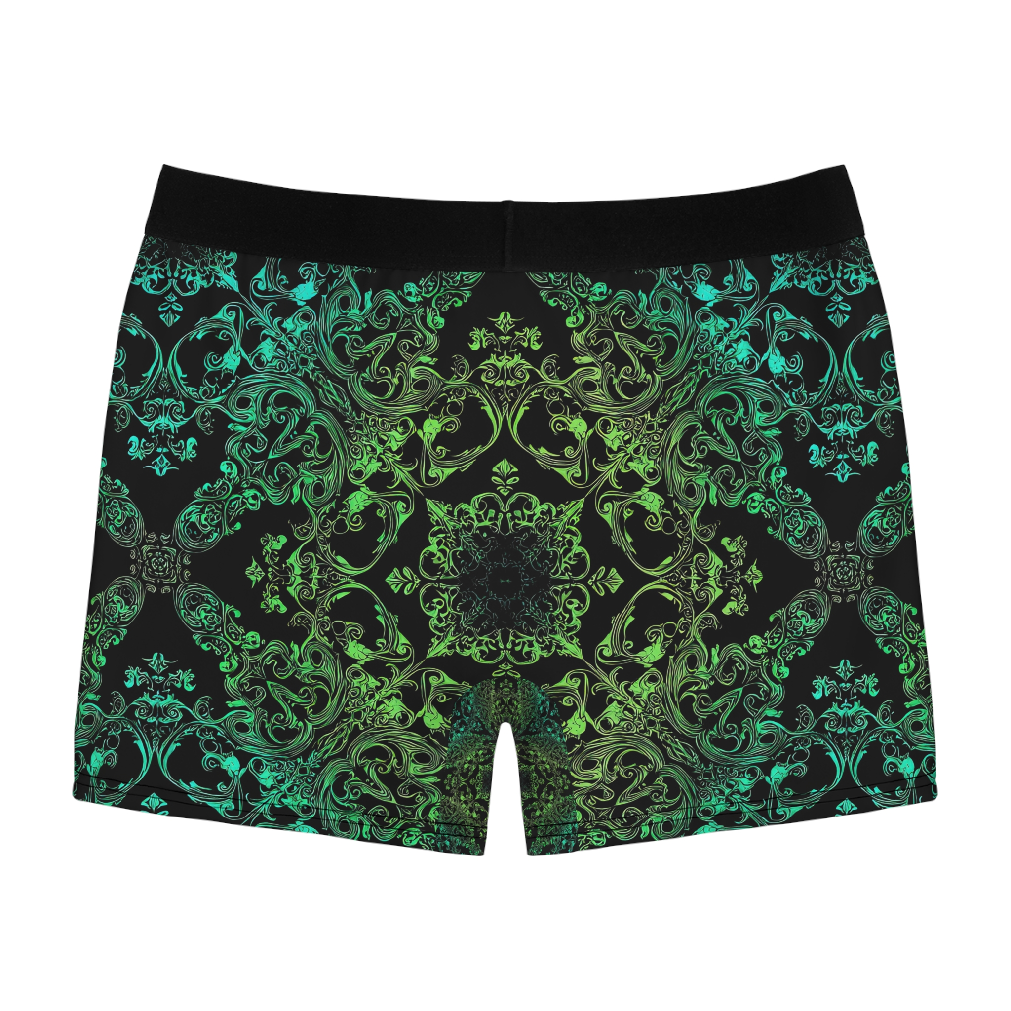 Men's Boxer Briefs - Stylish Green Floral Pattern Underwear - Image 3