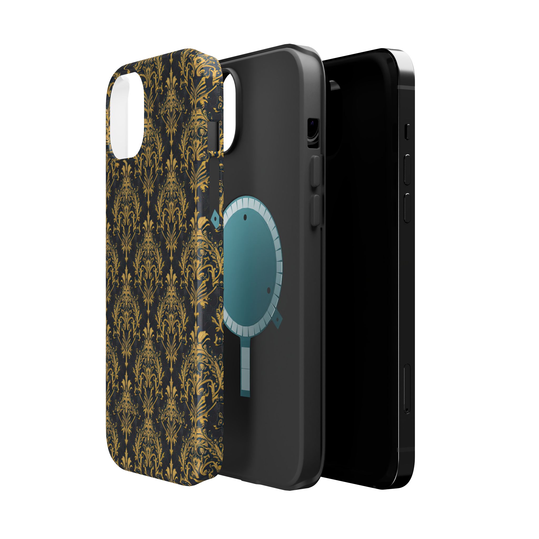 Elegant Gold Floral Magnetic Tough Case - Stylish Protection for Your Phone - Image 22