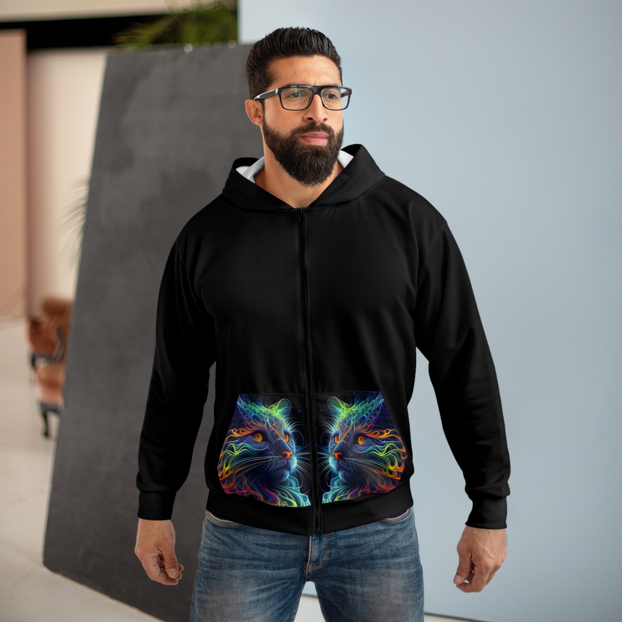 House Of Trippers Pretty Kitty Zip Hoodie - Image 3