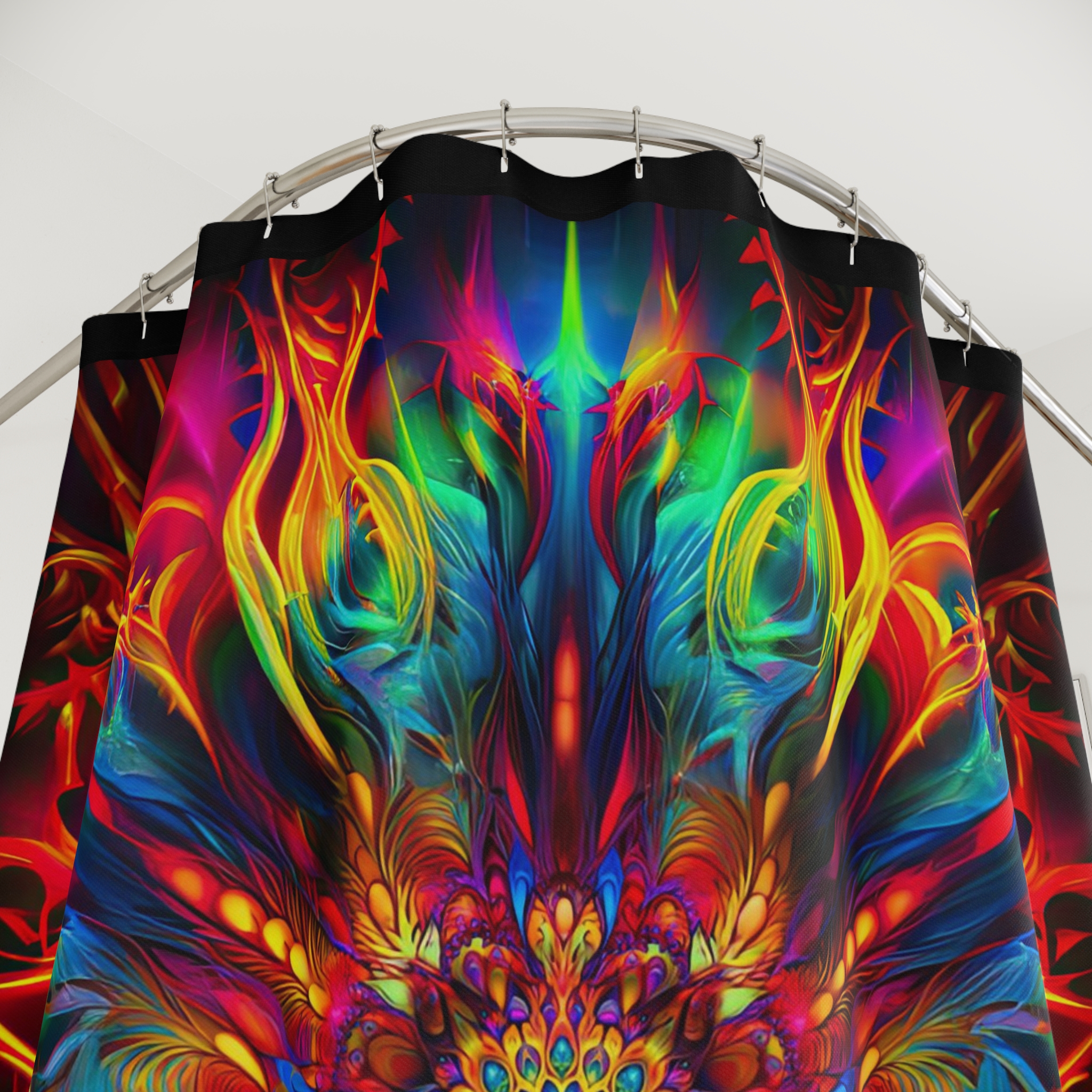 Calming Vibrant Mandala Shower Curtain - Image 3