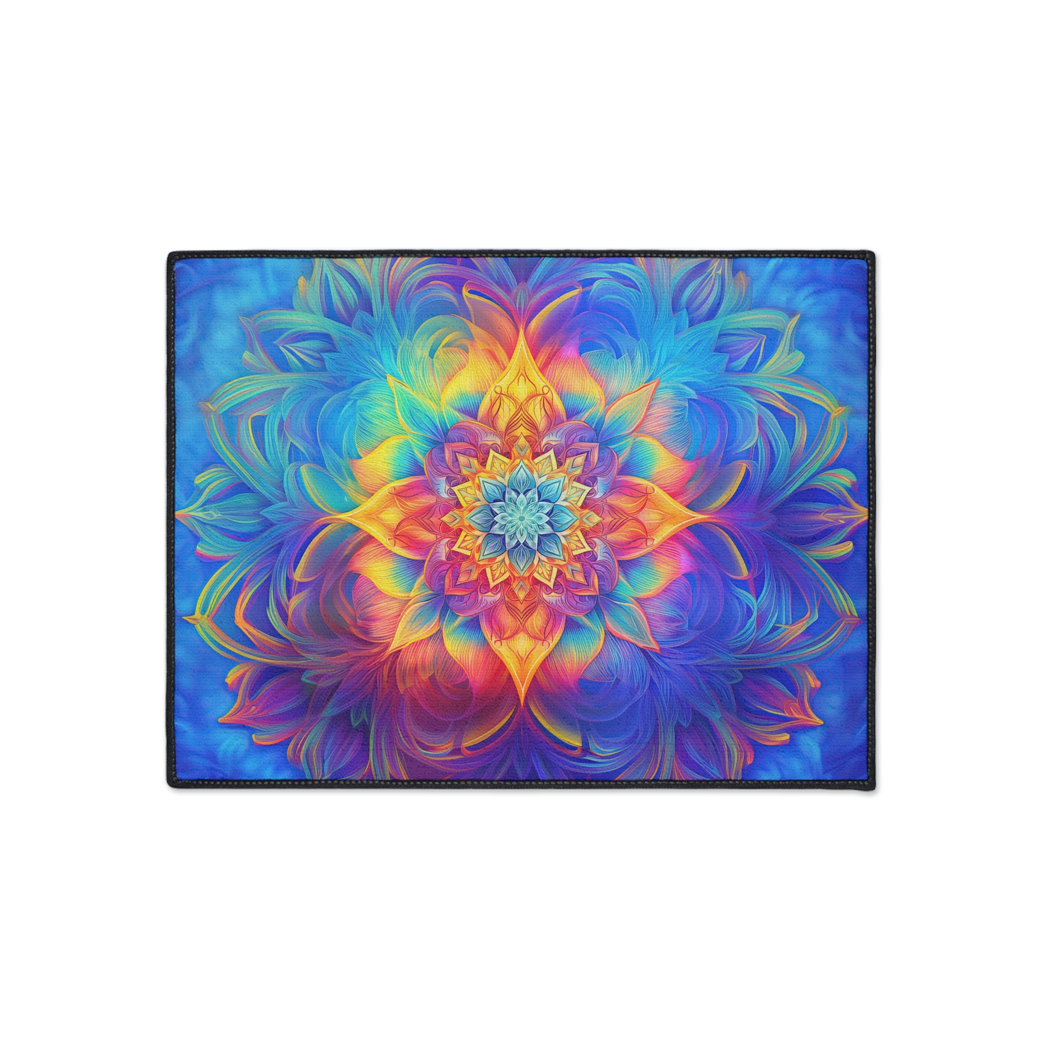Floor Mat - Psychedelic Kaleidoscope Fractal Rainbow Design - Image 10