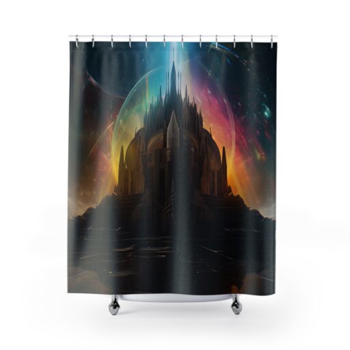 Rainbow castle Shower Curtains House of Trippers