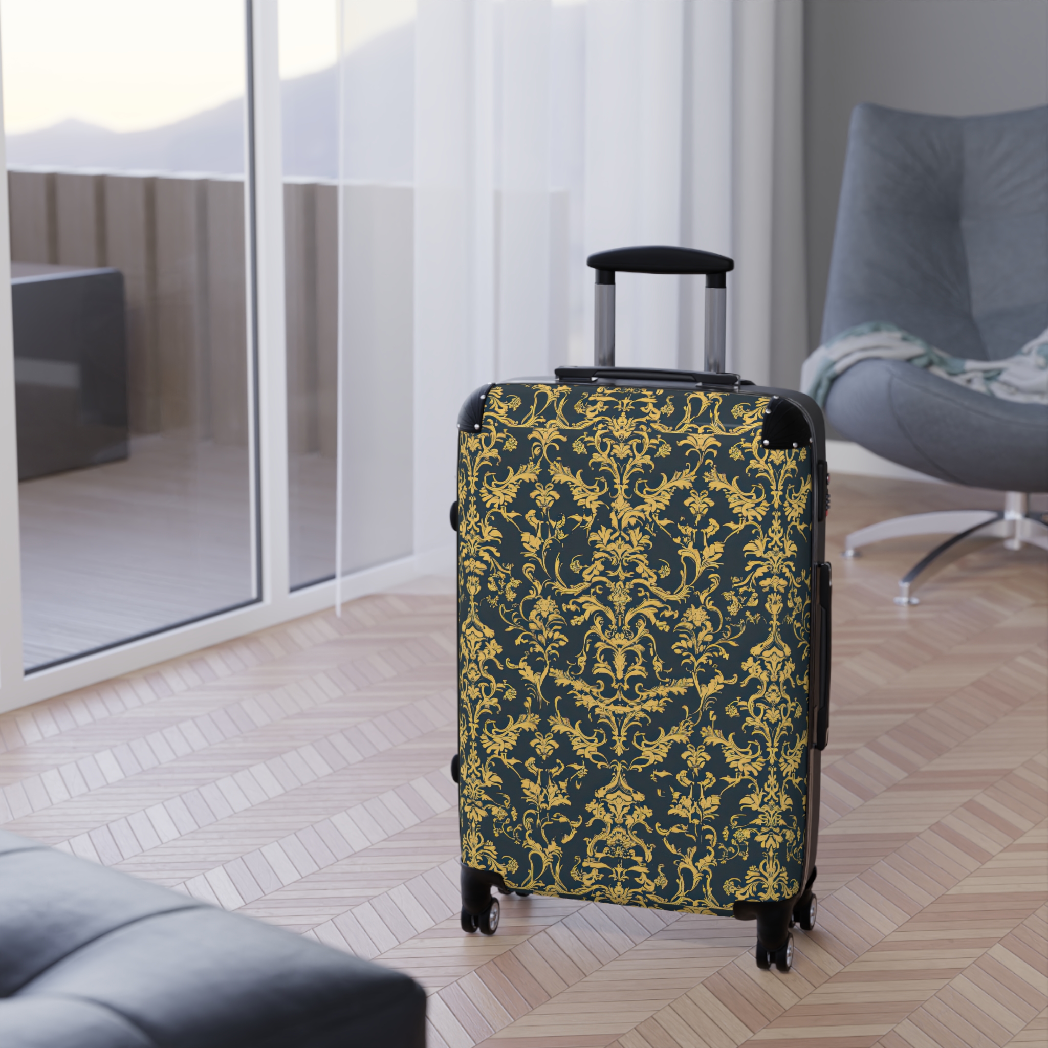 Elegant Vintage Floral Suitcase - Stylish Travel Luggage for Adventurers - Image 24
