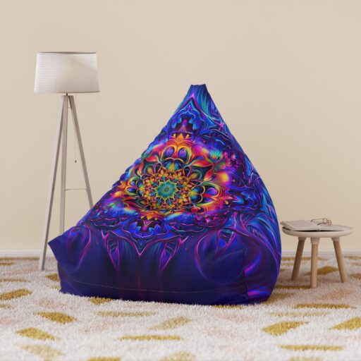 Healing waves Vibrant Mandala Bean Bag Cover